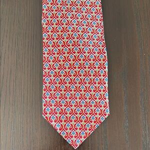 Jos. A. Bank Red and Blue Silk Geometric Tie